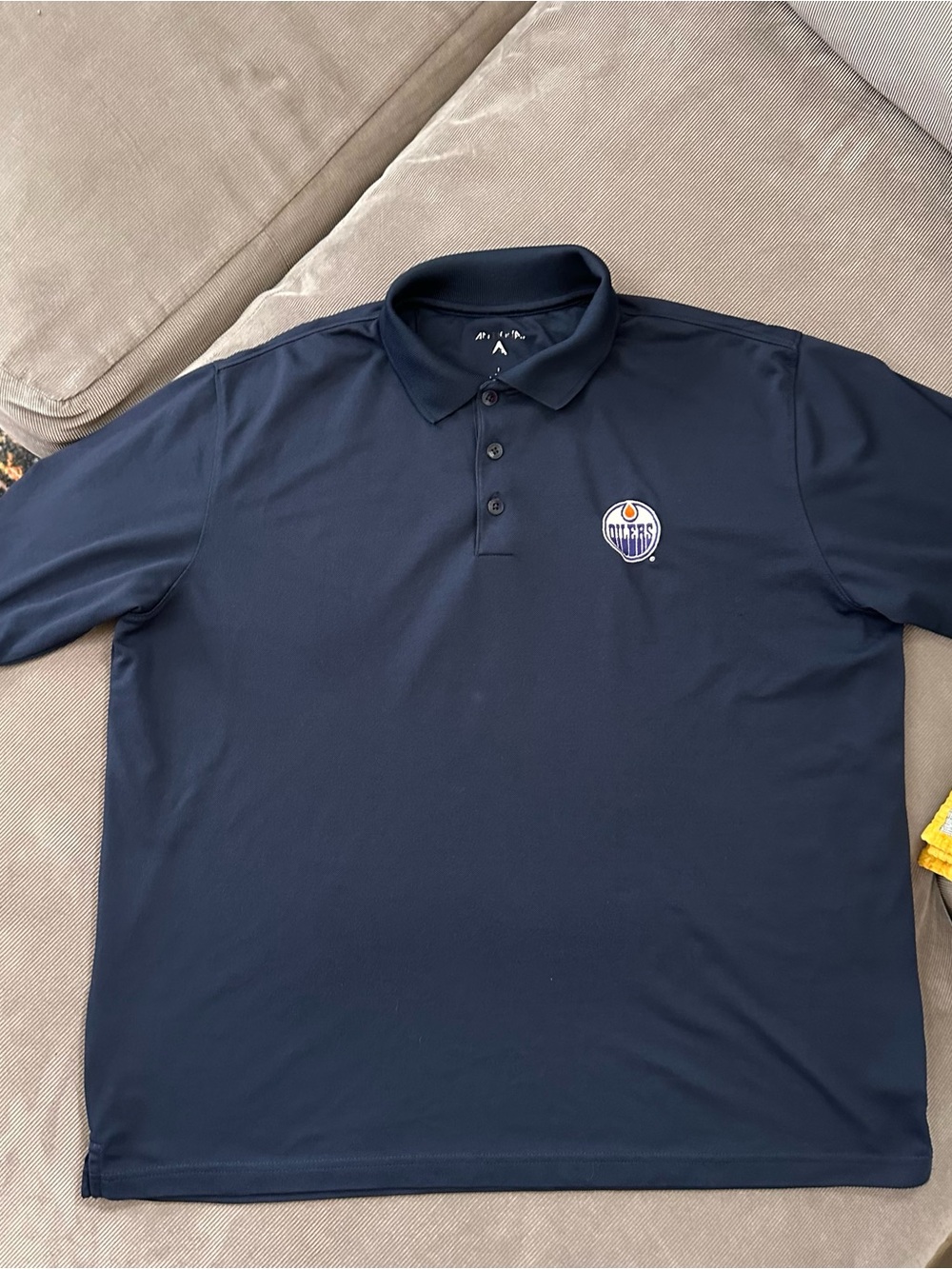 Navy Antigua Edmonton Oilers Men’s Large Golf Polo Shirt - Fits Big